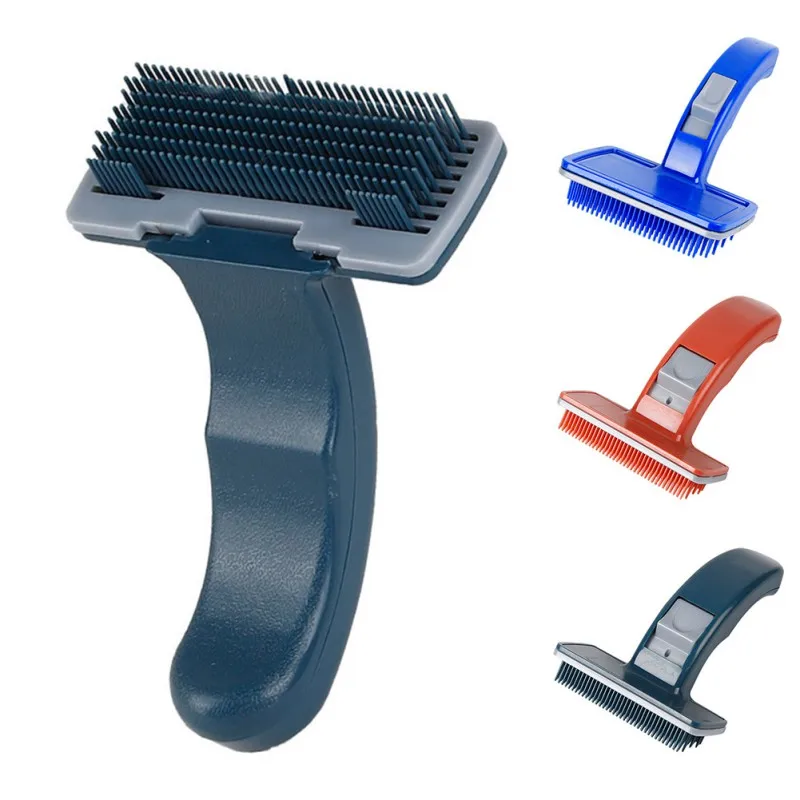 

Щетка для чистки домашних животных, пластиковый гребень для собак и кошек, самоочищающийся, щетка для чистки, аксессуары для Питомцев * 2