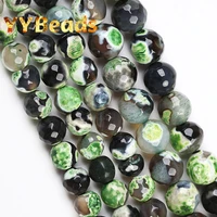 natural faceted green fire dragon agates onyx beads 8mm 10mm loose charm beads for jewelry making diy women bracelets necklaces