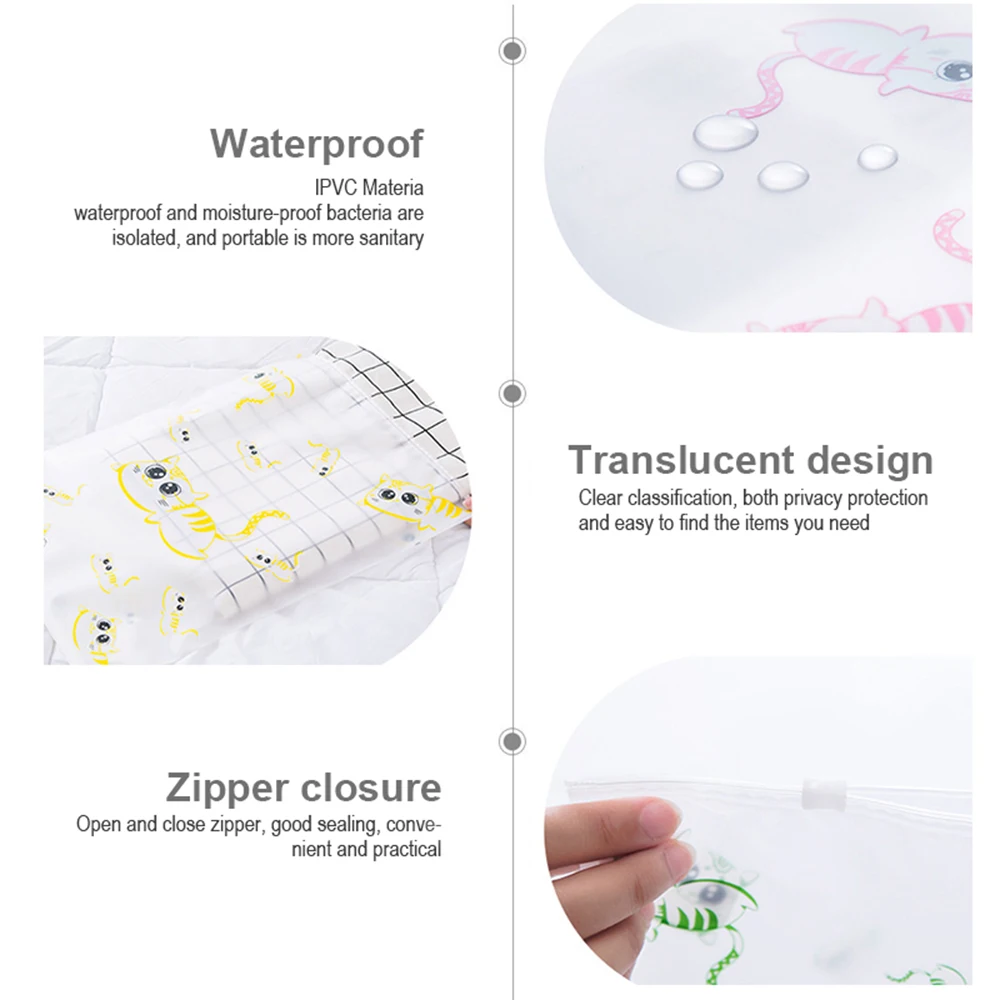 5 шт. дорожная Герметичная сумка косметичка водонепроницаемая ПВХ одежда нижнее