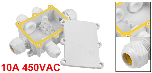 131x107x37mm 6-Way Uxcell водонепроницаемый внутренний, наружный кабель втулка электрическая распределительная коробка с клеммной полосой DIY Защита питания корпус - Цвет: 131x107x37mm 6-Way