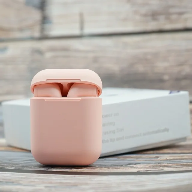 i12 matte pink Оригинальные i12 TWS Bluetooth наушники сенсорные невидимые Наушники Спортивные Беспроводные Наушники Стерео гарнитуры pk i9s i20 tws i30 i60 i80 - Цвет: i12 matte pink