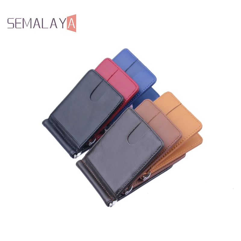 Excellent Quality Money Clip Men Bifold Business Cow Leather Wallet ID Credit Card Holder Purse Free Shipping In Stock