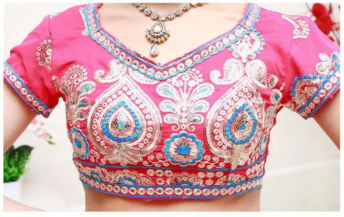 Женский костюм для выступлений в индийском стиле Lehenga Choli комплект из четырех