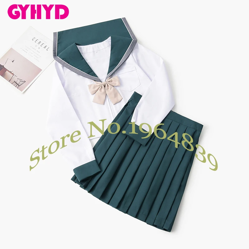 Японская школьная форма Матросская юбка маскировка корейский стиль белый топ +