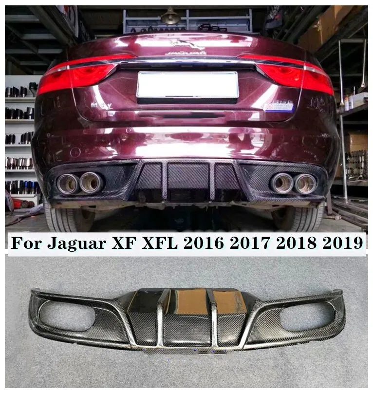 

High quality Carbon fiber Rear Trunk Lip Bumper Diffuser Protector Cover Fits For Jaguar XF XFL 2016 2017 2018 2019 years