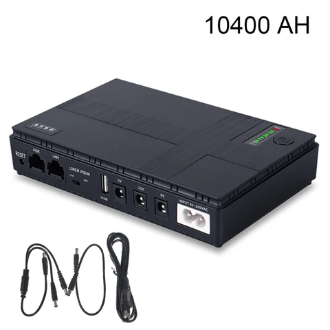 Портативный мини-источник питания для Wi-Fi, 10400 мАч, 5 В/9 В/12 В/15/24 В - изображение