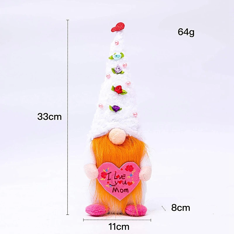 

Happy Mother's Day Gnome Plush Elf Decorations, Love Heart Love Mom Themed Handmade Decoration Ornaments