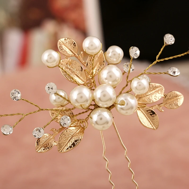 

Vintage Wedding Bridal Faux Pearl Flower Hair Pins Bridesmaid Clip Side Combs