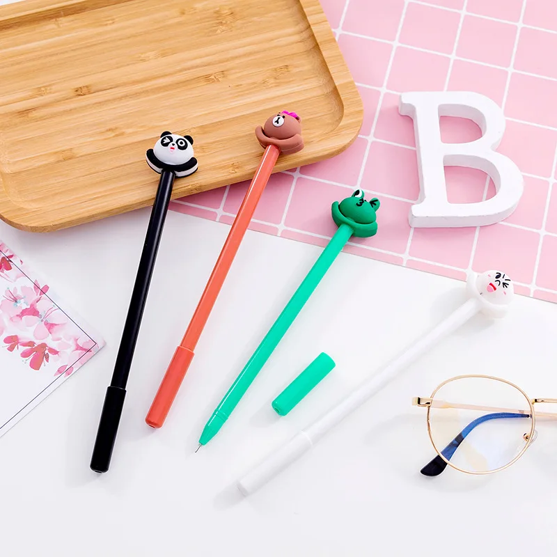 20 Pcs Cute Blinking Frog Bear Neutral Pen Student Neutral Kawaii School Supplies Pen for Writing Office Supplies Wholesale