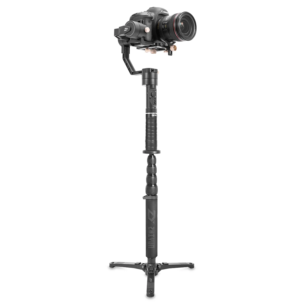 Crane Plus-Monopod Стабилизатора ZHIYUN Crane Plus 3-осевая Быстрый баланс моторизованный карданный вал Для беззеркальных Камера цифровых зеркальных однообъективных камер, Поддержка 2,5 кг POV режим ручной - Цвет: Crane Plus-Monopod