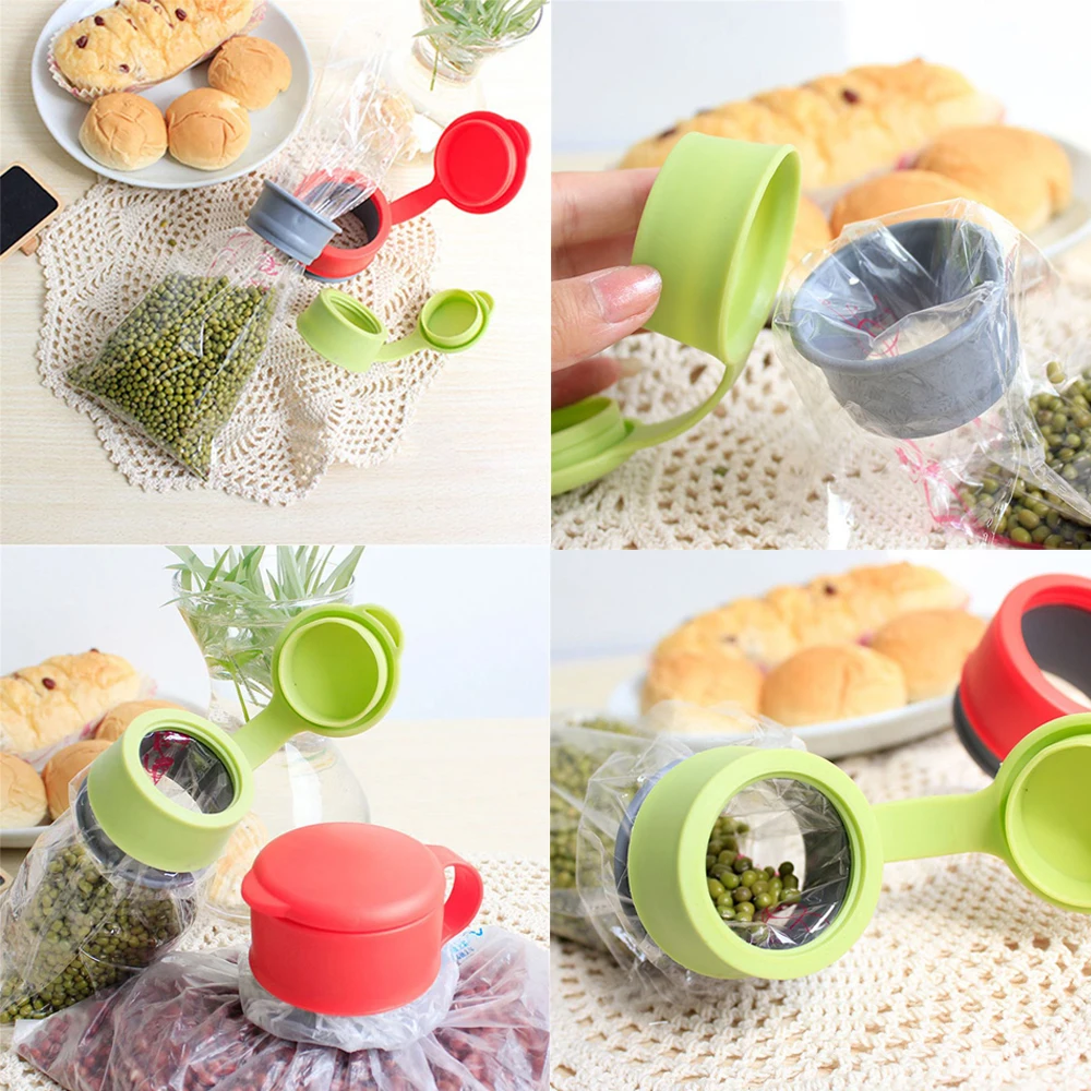 

1pc Plastic Multifunctional Magic Cover Bag Orange Food Kitchen Storage Preserve Sealing Bag Cap Household Food Storage Tools