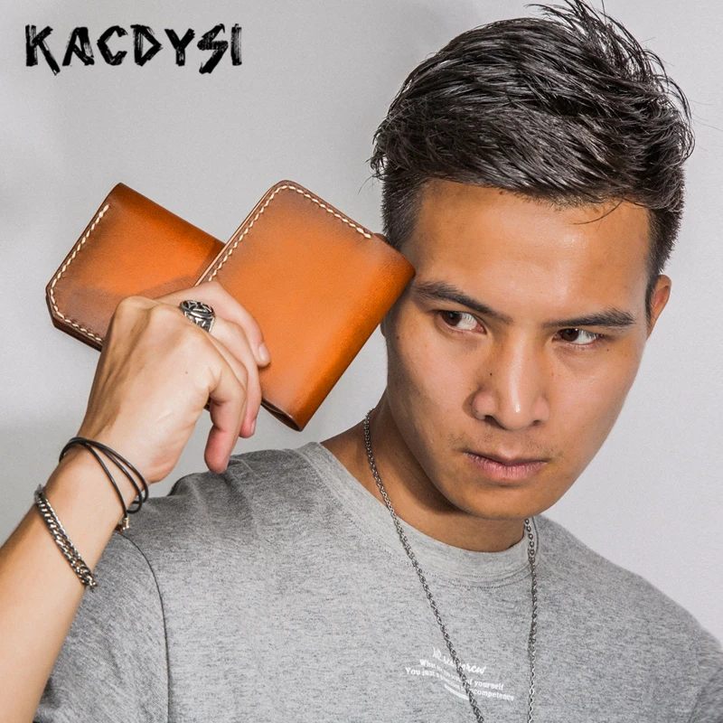 Дизайнерские мужские кошельки ручной работы из 100% натуральной кожи дубленый