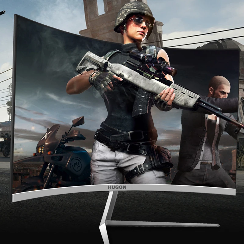 HUGON 24&quot 27 inch Curved LED Monitor Gaming Competition Led Lcd Computer Display Screen Full Hdd input VGA for Gamer PUBG | Компьютеры