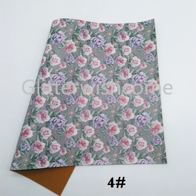 Блестящий виниловый чехол для бантов 21x29 см A4 с цветочным принтом из