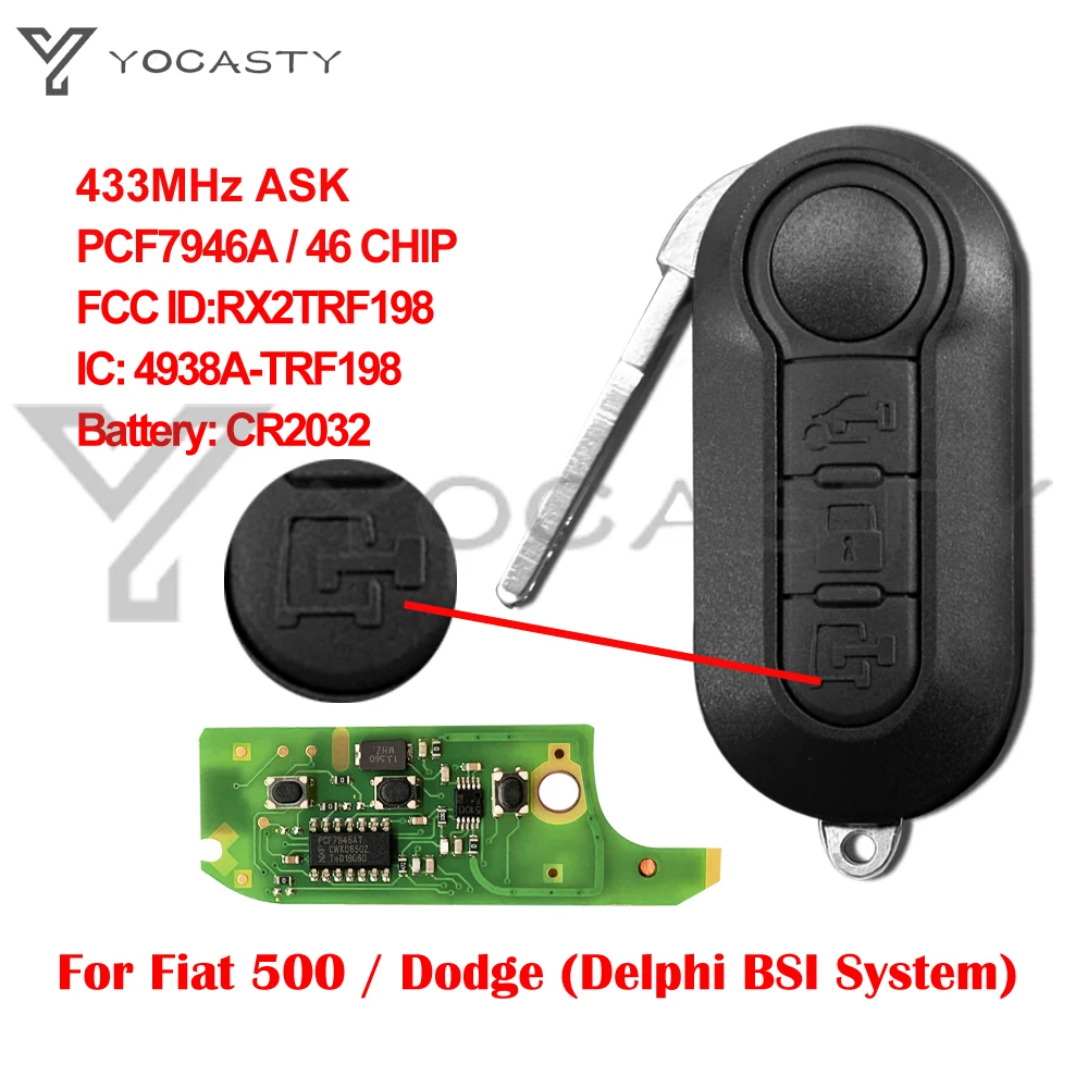 Откидной дистанционный ключ yocпластика RX2TRF198 с лучшей резиной для Fiat Ducato 500L MPV Citroen