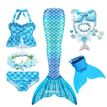Little Mermaid Tail Girls Dress Children Swimsuit Cosplay for Birthday Party Mermaid Tail Bikini Swimwear Swimsuit For Girls