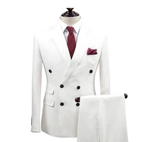 slim white two piece mens suits for wedding groom wear tuxedos bridegroom suits best man prom business wear blazerjacketpants