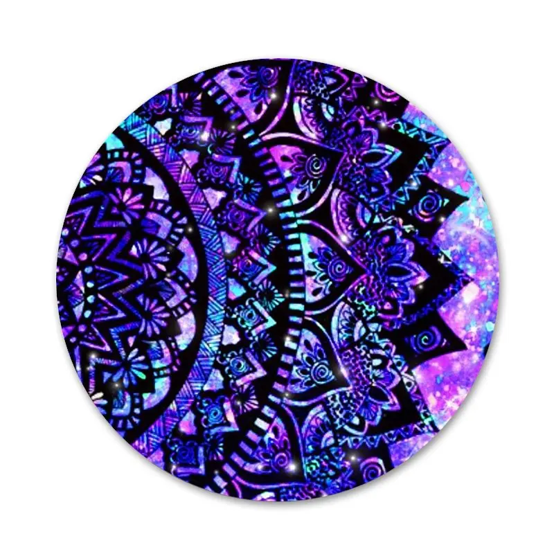 

New Arrival Colored totem mandala flower Badge Brooch Pin Accessories For Clothes Backpack Decoration gift