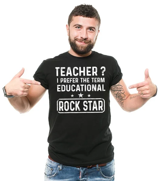 

Teacher Rock Star T-Shirt Funny Teache Back To School Cool Tee Shirt