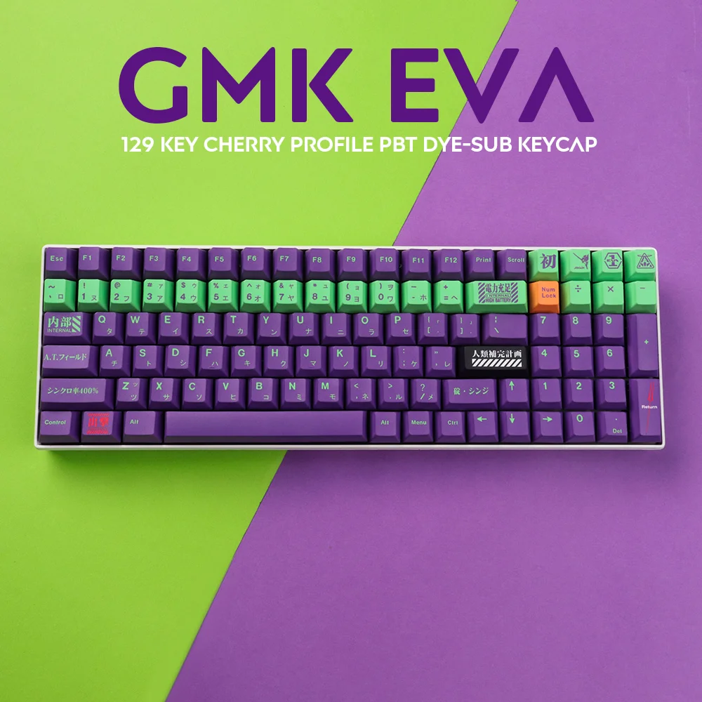 

GMK Eva Keycaps Cherry Profile PBT DYE-SUB 129 Keys Japanese Keycap For MX Switch Mechanical Gaming Keyboard