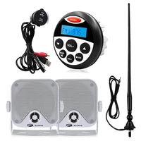 marine bluetooth stereo receiver boat radio sound system am mp3 car player4inch waterproof speakerusb audio cablefm antenna