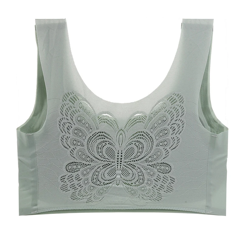 

Seamless Plus Size Elastic Comfort Lace Vest Bra (From M to 3XL) Ultra-Comfortable Sports Bra SWD889