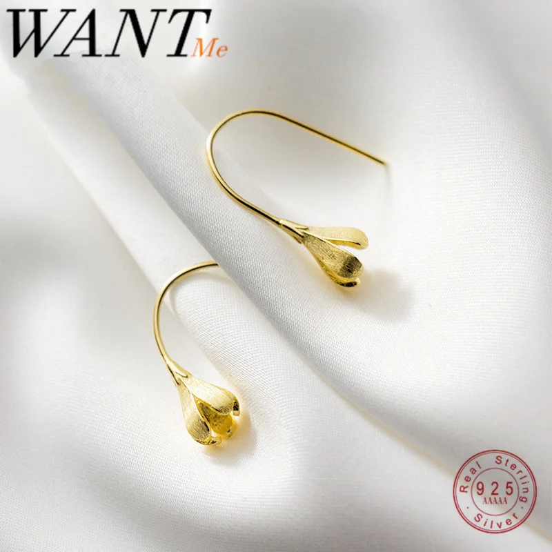 Женские романтичные серьги подвески WANTME длинные висячие из серебра 925 пробы с