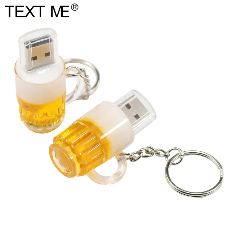 

USB-флеш-накопитель TEXT ME в виде красивого пива, 64 ГБ, USB 2,0, 4 ГБ, 8 ГБ, 16 ГБ, 32 ГБ