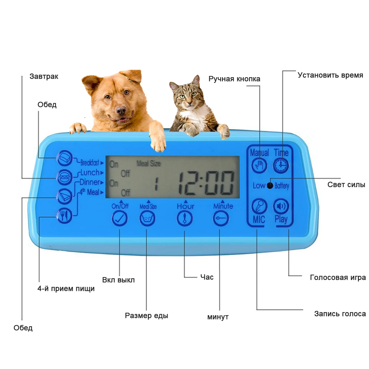 Pet-U 3 Л. автокормушка для кошек с Записю голоса кормушка для кошек /ЖК-дисплей Экран автоматической подачи домашних животных 4 раза в один день