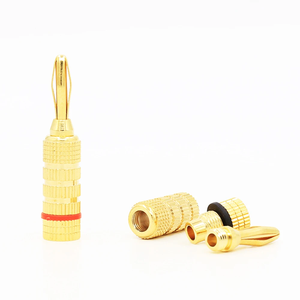 HI-FI Speaker Terminal banan plug 24K Gold plated Audio Cable Banana Plug adapter for cable | Электроника