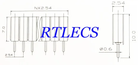 Однорядный круглый штырьковый разъем 1X40 4 шт. изолятор шага 2 54 мм в виде ленты 7 0 40
