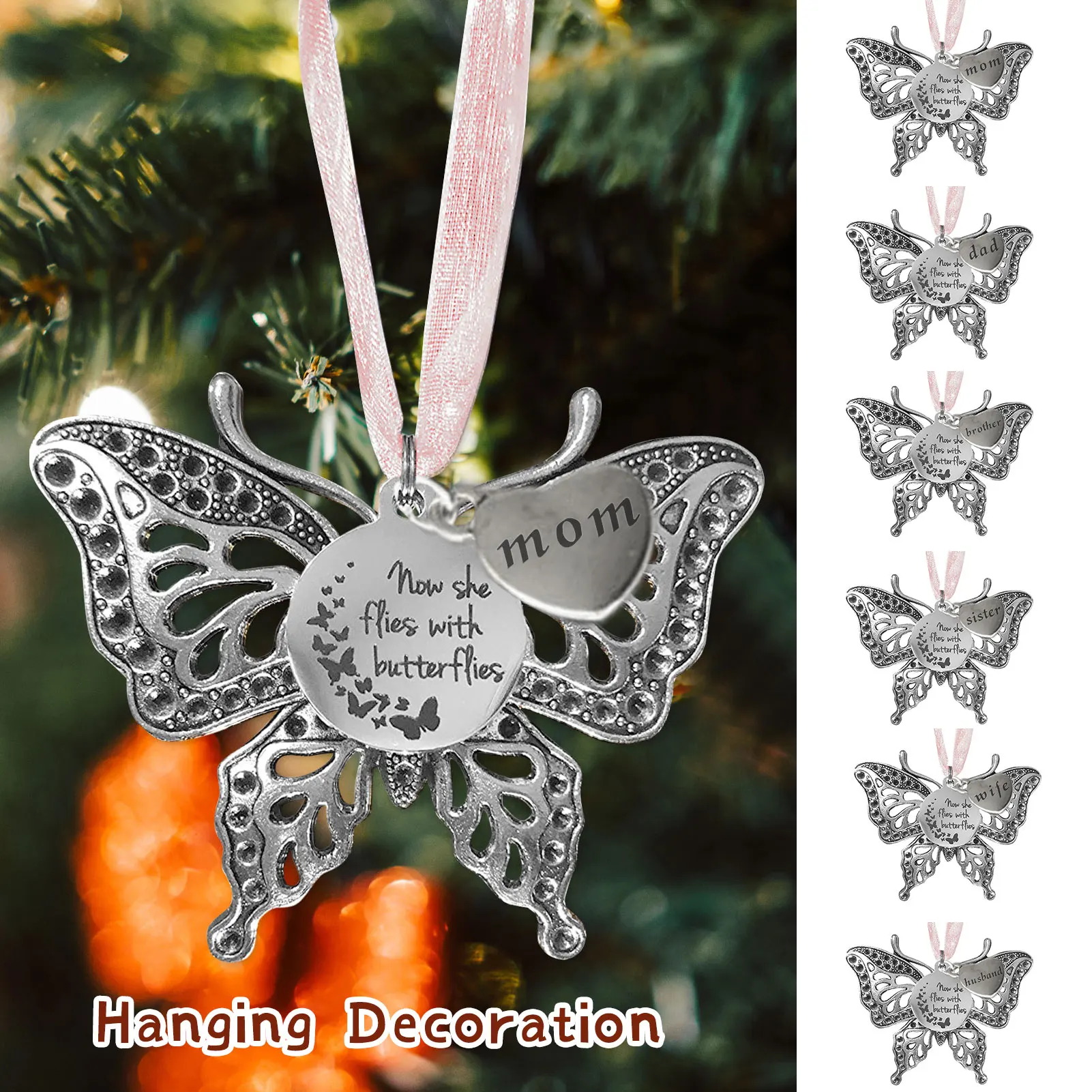 Подвесные Украшения для новогодней елки Xmass украшения с бабочками | Дом и сад