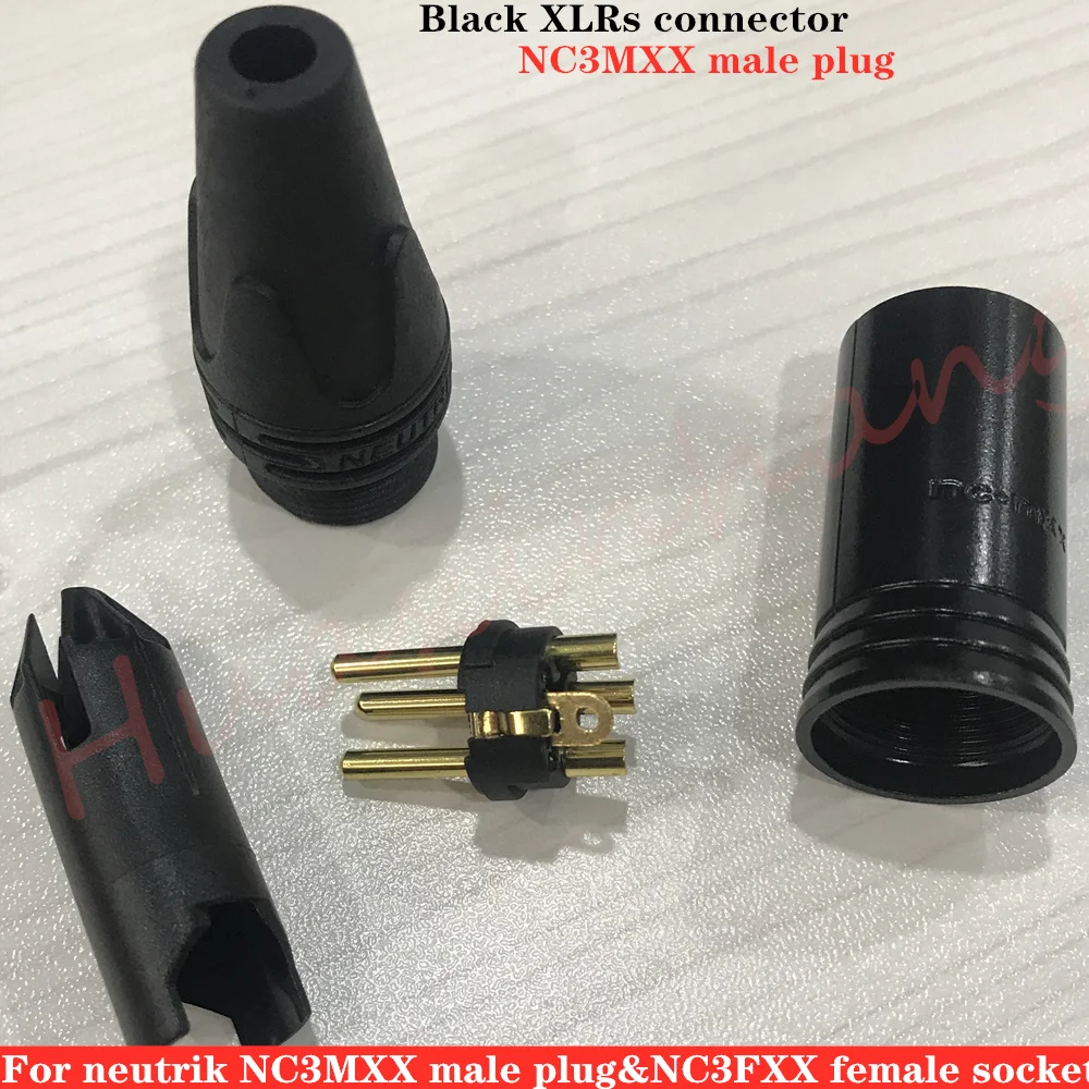 60 шт./лот для NEUTRIK бренд разъем 30 шт. NC3MXX и 30 шт. NC3FXX мужской и femelle Un ансамбль 3 Broches XLR черный разъем