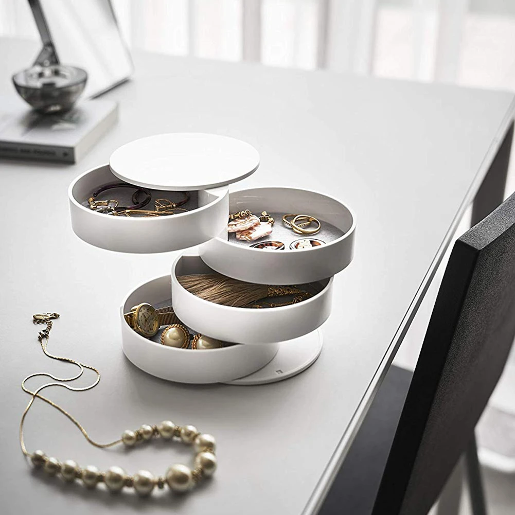 4 слойная роторная коробка для хранения цветов выставочная органайзер ювелирных