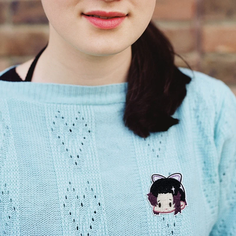 

Cartoon Comic Embroidery Demon Slayer Character Head Cloth Sticker Garment Accessories Adhesive Embroidery Patch