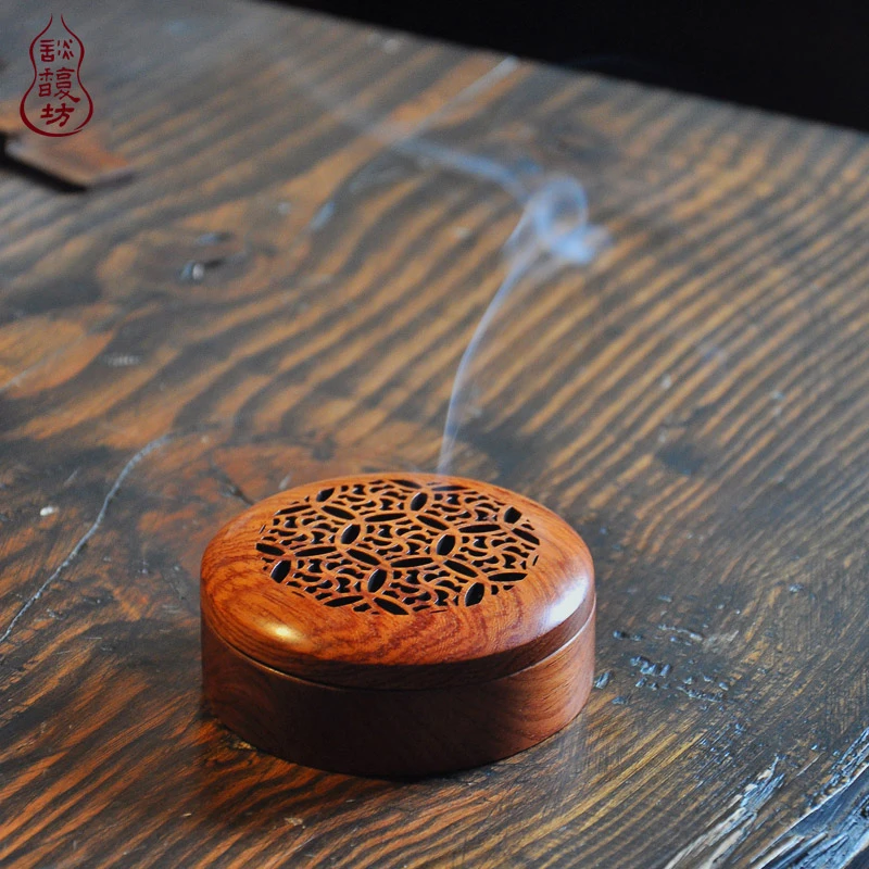 

Sandal Wood Small and Exquisite Rosewood Incense Coil Burner Incense Burner Wood Agarwood Incense Coil Burner Ancient Style