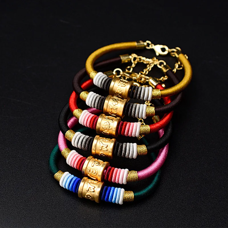 Модный плетеный браслет с мантрой из шести слов регулируемый браслет|Браслеты