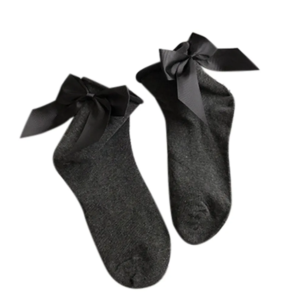 Женские носки с хлопком, плотный бант на лодыжке Meias Calcetines Mujer Skarpetki Damskie Sokken носки женские черные белые OY51 - Цвет: b