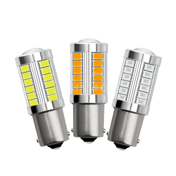 

500 шт./лот универсальная 1157 BAY15D 1156 7443 3157 Ba15s 33SMD супер яркая светодиодная лампа указателя поворота заднего хода стоп-сигнала 12 В
