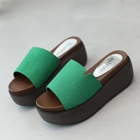 2020 hot newest women slippers ladies fashion casual sandals women heel high platform slides summer outside flat with shoes