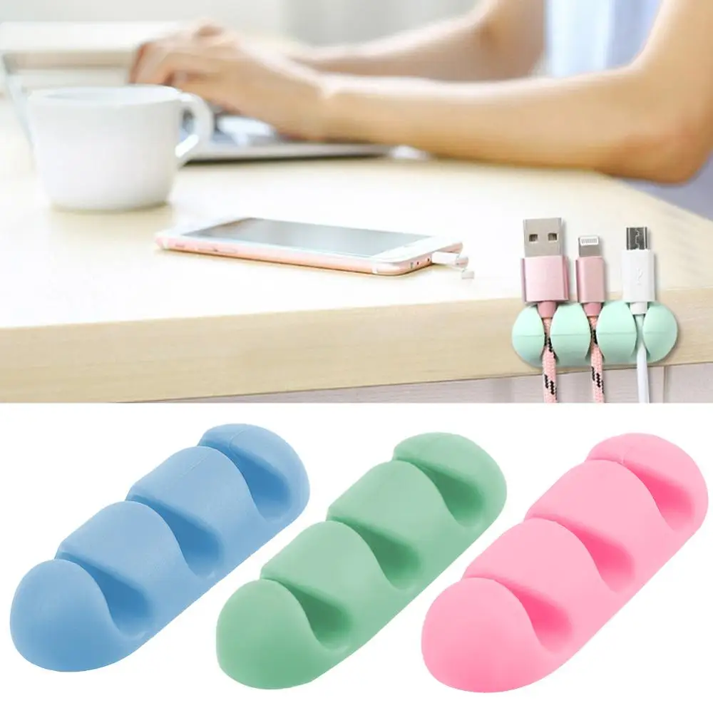 

5Pcs Mini Car Wire Holder Silicone for Earphone Desktop USB Cable Clip Self-adhesive Line Clasp Clamp Cable Organizer Tie Fixer