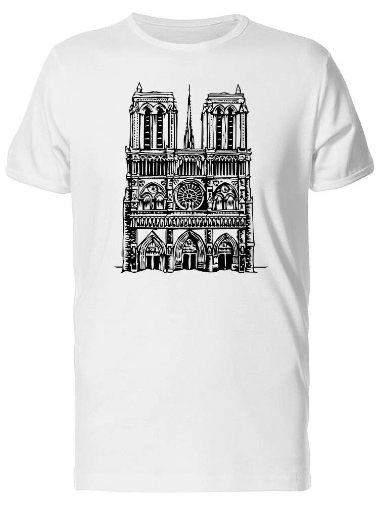 Футболка с изображением собора Нотр-Дам модная брендовая одежда Оригинальная