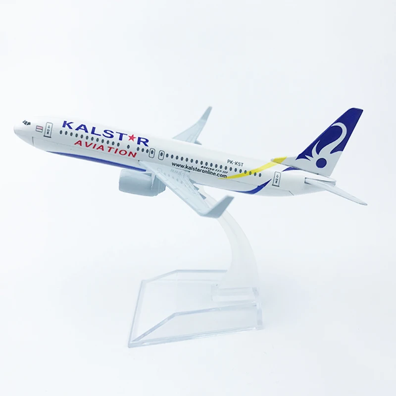 

16CM Diecast 1:400 Airplane 737 B737 with Base Alloy Aircraft Plane Models Toys Indonesia KA KALSTAR Airline Plane Model Toy