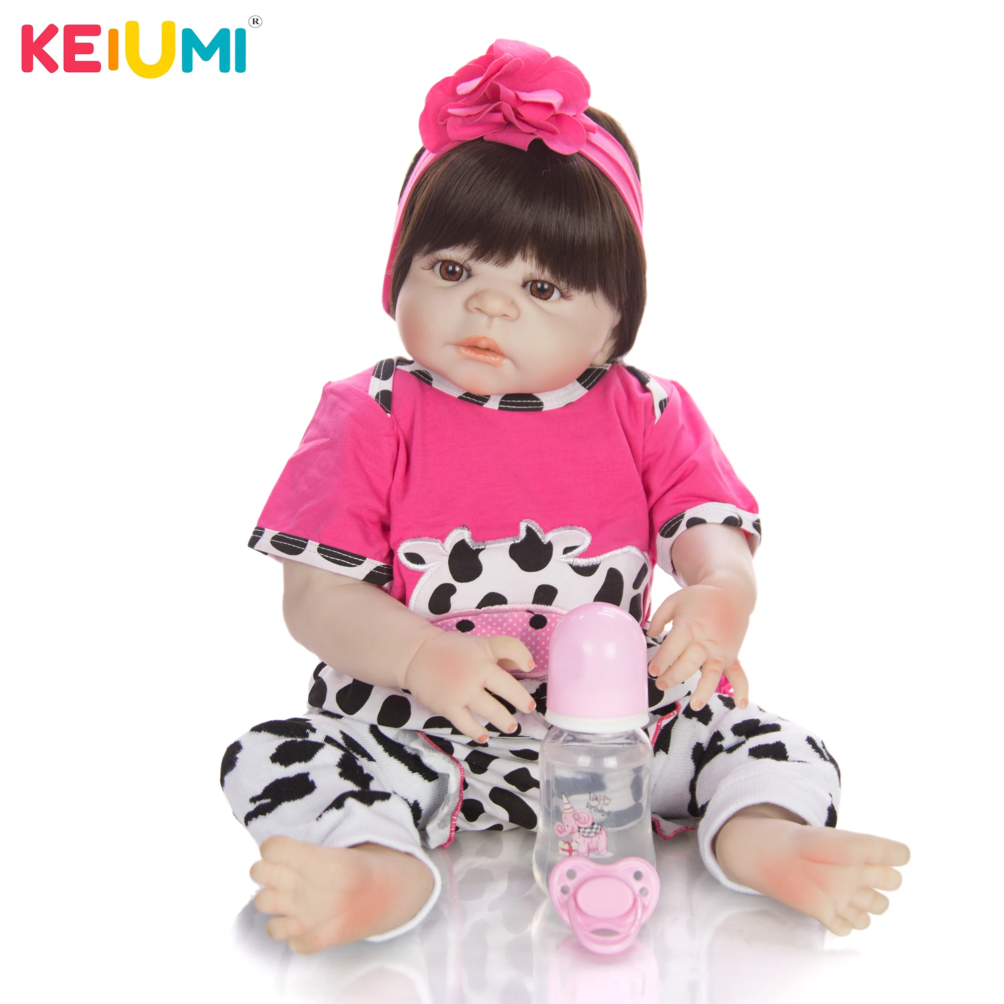 KEIUMI 23 дюйма Кукла Новорожденный ребенок игрушка полное виниловое тело кукла