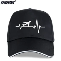 airplane pilot heartbeat funny cool mens cap printed unisex baseball caps adjustable outdoor sport sun hat dad hat bone