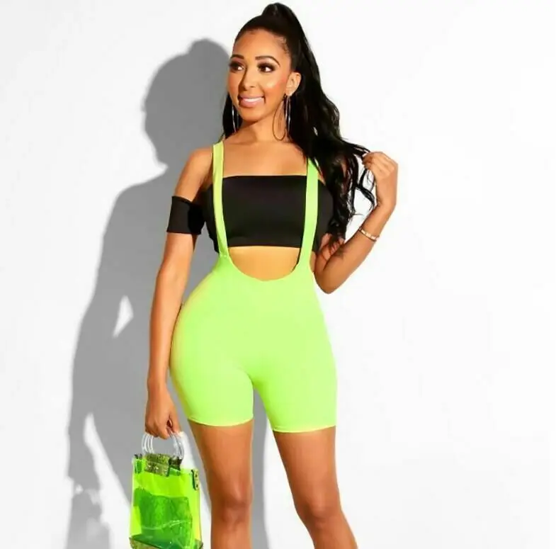 

New Women Stretch Straps Shorts Womens Casual Short Femme Bib Overalls Shorts Leopard Print Bodycon Skinny Trousers