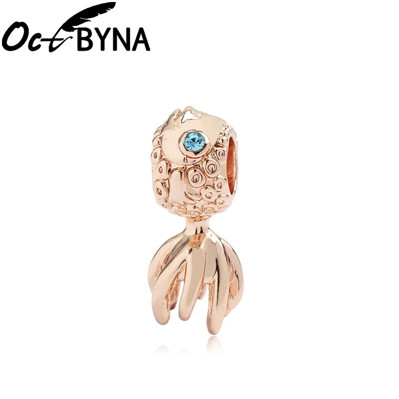 Подвеска Octbyna в виде осьминога из розового золота с кристаллами морском стиле