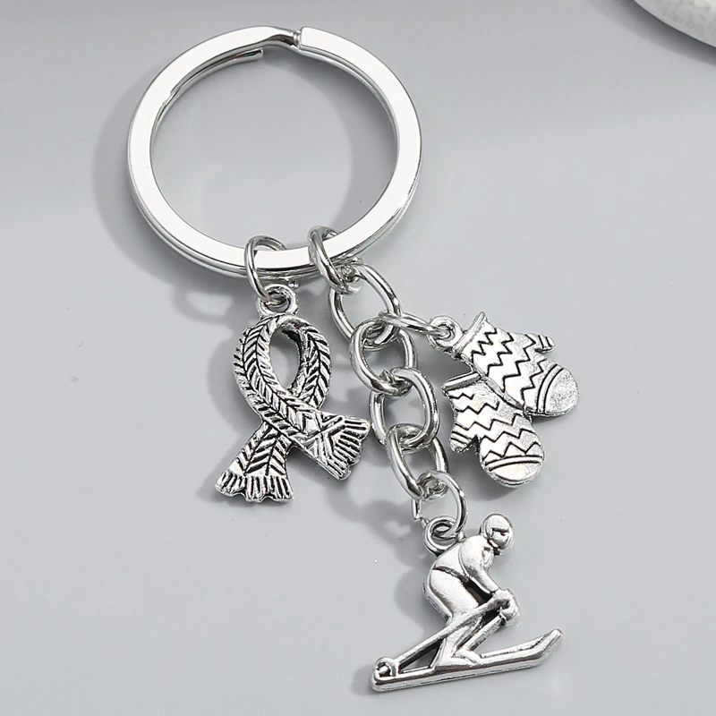 

Зимний брелок для катания на лыжах шарф перчатка брелок для ключей спортивные брелки сувенир подарок для женщин мужчин сумочка аксессуары ...