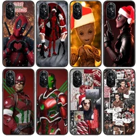 christmas marvel clear phone case for huawei honor 20 10 9 8a 7 5t x pro lite 5g black etui coque hoesjes comic fash design