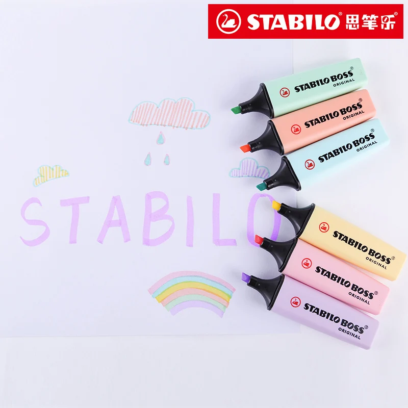 Stabilo Boss оригинальный маркер пастельного цвета ручка наконечник 6 цветов на